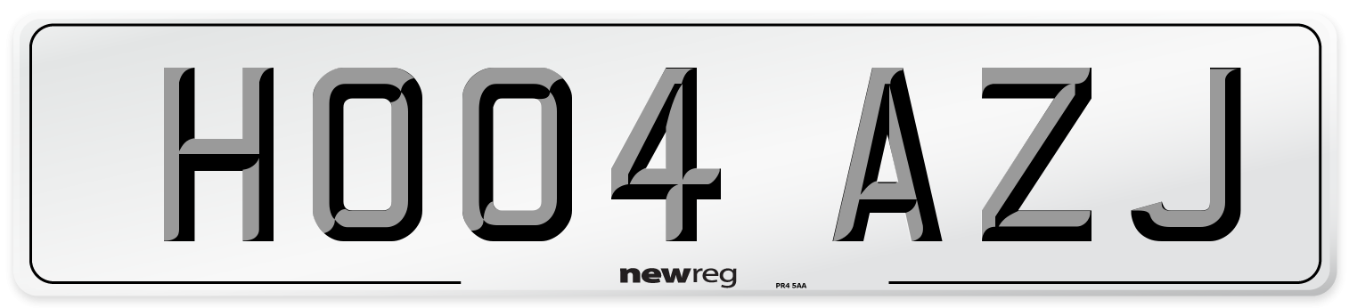 HO04 AZJ Number Plate from New Reg